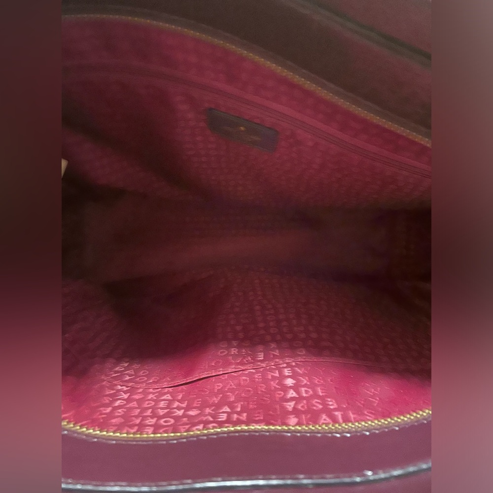 Kate Spade burgundy patent leather bag.  No signs of wear. - Picture 5 of 6
